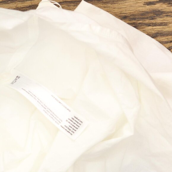 Eileen Fisher Washed Organic Cotton Poplin Classic Collar Long Shirt White S - Picture 4 of 6
